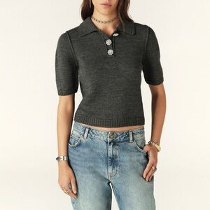 Ba&sh Charcoal Kids Knit Sweater